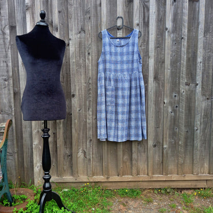 Peggy Dress - Check Linen Viscose | OOAK Oversized with Pockets - No.4871