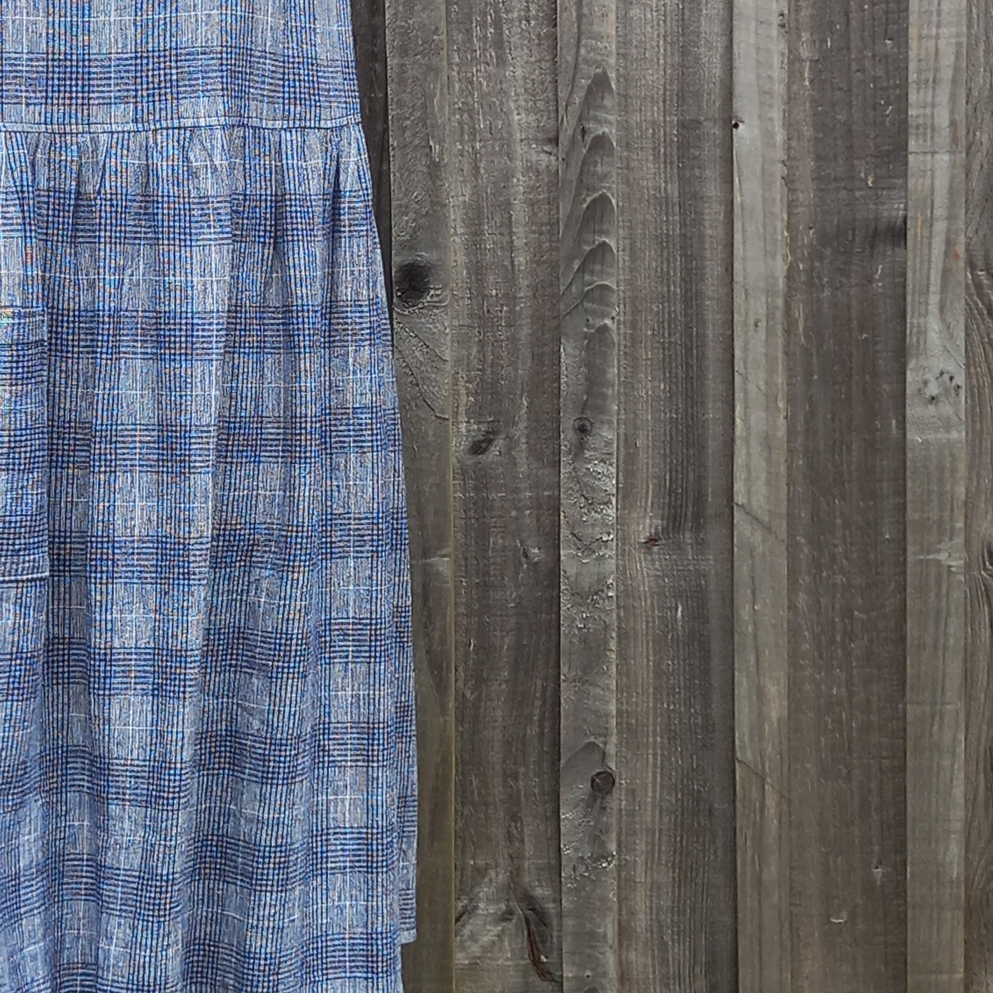 Peggy Dress - Check Linen Viscose | OOAK Oversized with Pockets - No.4871