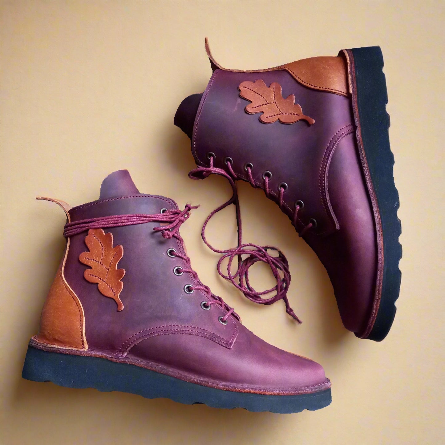 UK 6 - Cobweb Oak - Handmade Leather Boots | Short, Cottagecore Style - No.4953