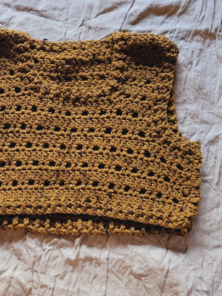 Dulcie Vest – Hand-Crochet Wool | Relaxed Fit, Woodland Style - No.5051
