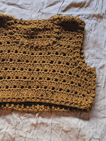 Dulcie Vest – Hand-Crochet Wool | Relaxed Fit, Woodland Style - No.5051