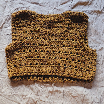 Dulcie Vest – Hand-Crochet Wool | Relaxed Fit, Woodland Style - No.5051