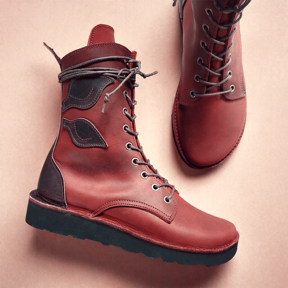 UK 5 - Frond Birch - Handmade Leather Boots | Tall, Woodland Style - No.4981