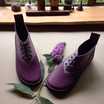 UK 4 - Wisp - Handmade Leather Boots | Short, Cottagecore Style - No.4992