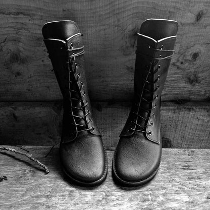 Frond Borrower Buttons - Handmade Leather Boots | Tall,  Cottagecore Style - Made to Order ✨