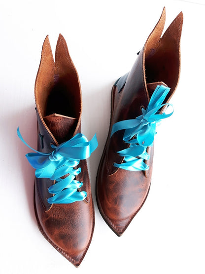 UK 4 - Mustardseed Nettle - Handmade Leather Boots | Short, Woodland Style - No.3211