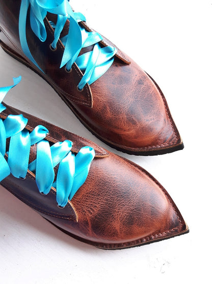 UK 4 - Mustardseed Nettle - Handmade Leather Boots | Short, Woodland Style - No.3211