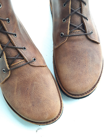 UK 7 - Tinker Nettle | Handmade Leather Boots | Tall, Woodland Style - No.3588