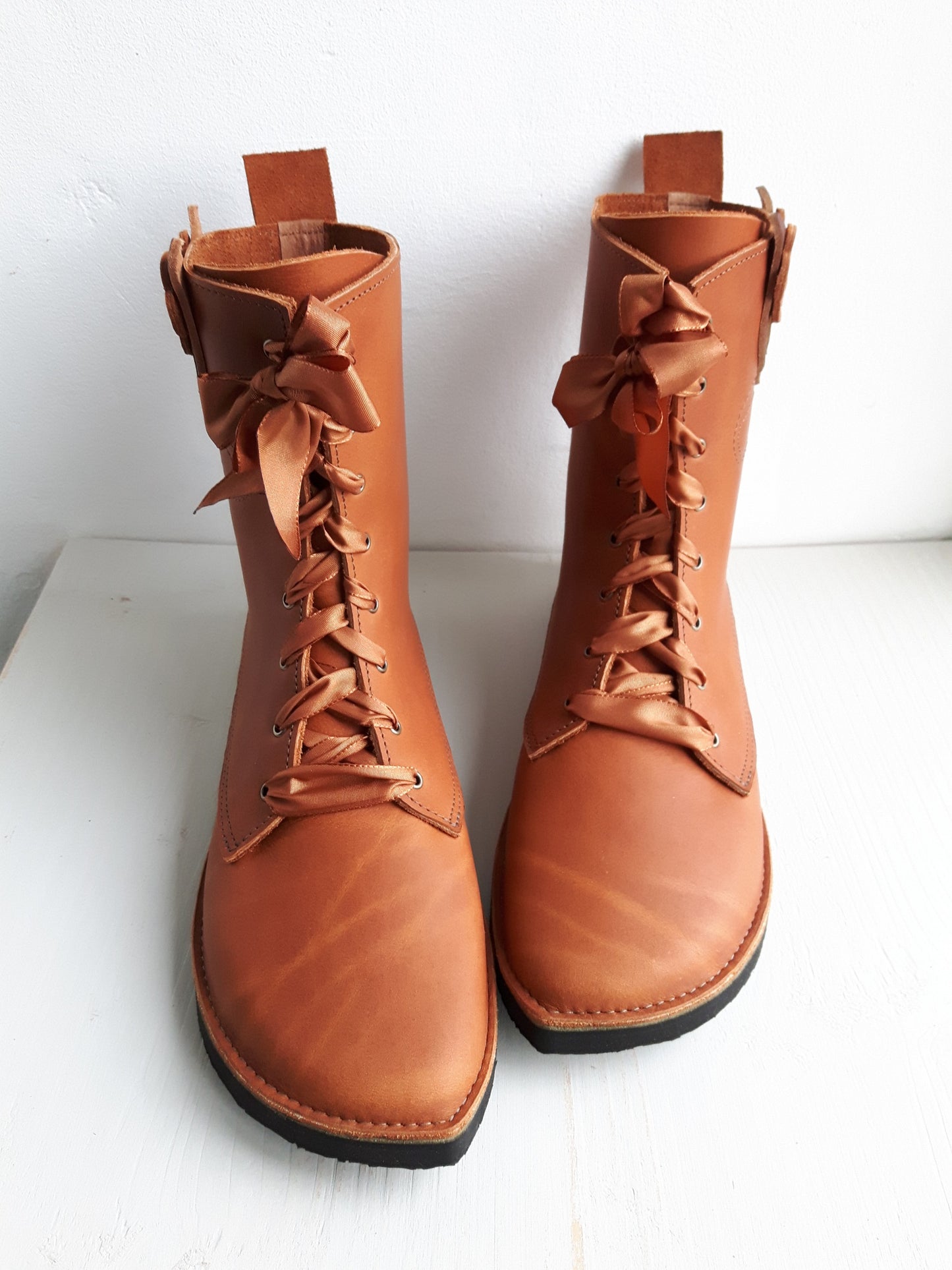 UK 7 - Twig Hoot - Handmade Leather Boots | Mid Height, Woodland Style - No.3631