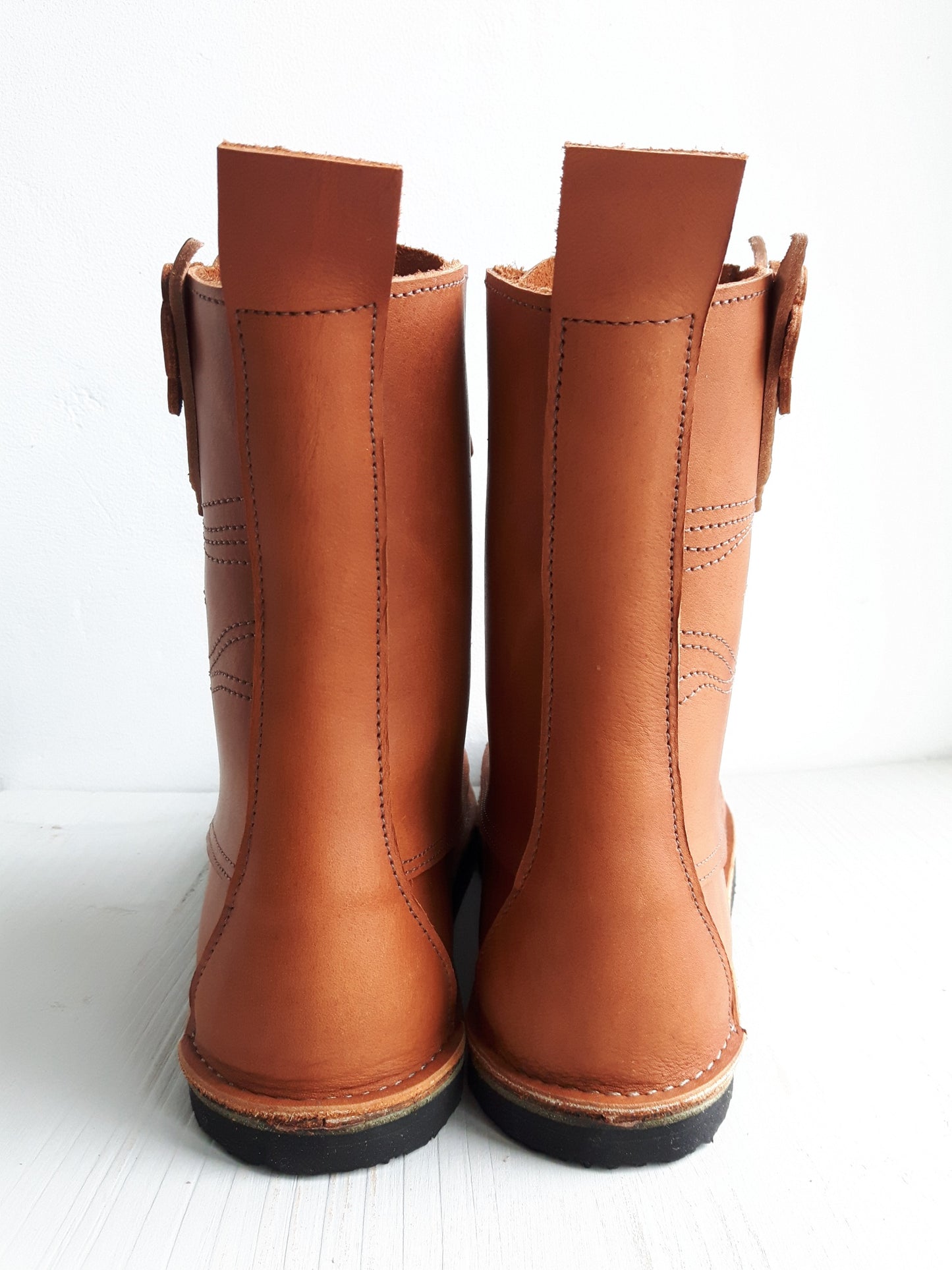 UK 7 - Twig Hoot - Handmade Leather Boots | Mid Height, Woodland Style - No.3631