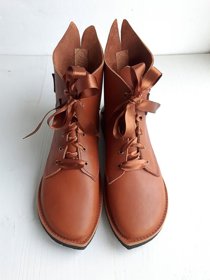 UK 4 - Mustardseed Pimpernel  - Handmade Leather Boots | Short, Woodland Style - No.3784