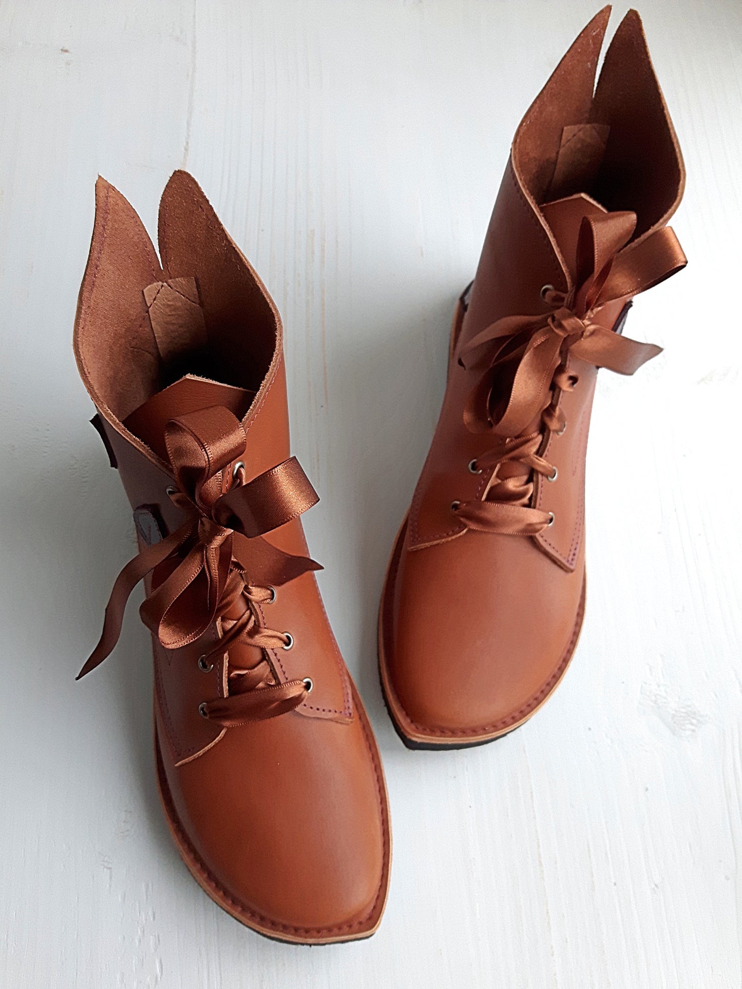 UK 4 - Mustardseed Pimpernel  - Handmade Leather Boots | Short, Woodland Style - No.3784