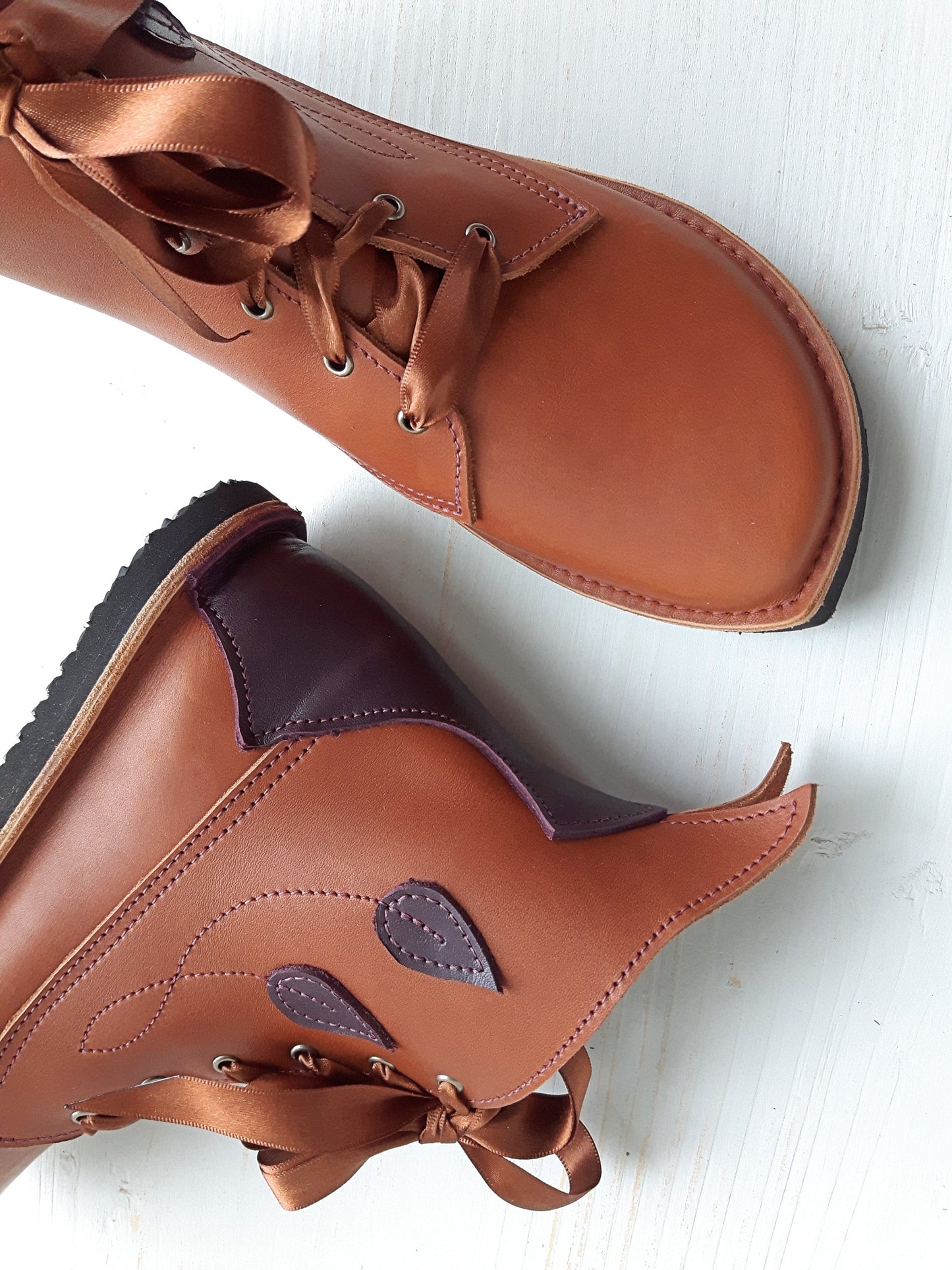 UK 4 - Mustardseed Pimpernel  - Handmade Leather Boots | Short, Woodland Style - No.3784