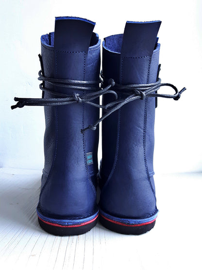 UK 6 - Twig Wren - Handmade Leather Boots | Mid Height, Woodland Style - No.3760