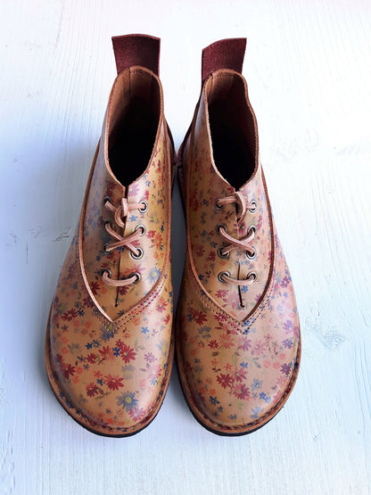 UK 3 - Wisp - Handmade Leather Boots | Short, Cottagecore Style - No.3796