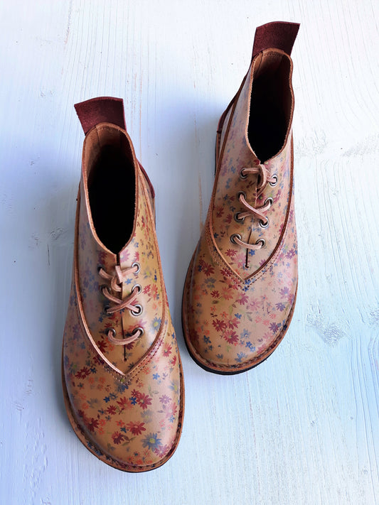 UK 3 - Wisp - Handmade Leather Boots | Short, Cottagecore Style - No.3796