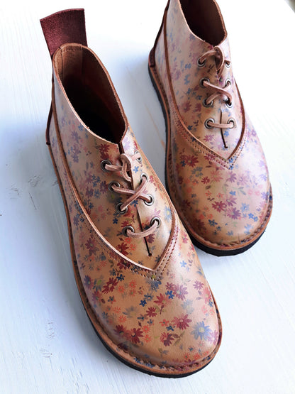 UK 3 - Wisp - Handmade Leather Boots | Short, Cottagecore Style - No.3796