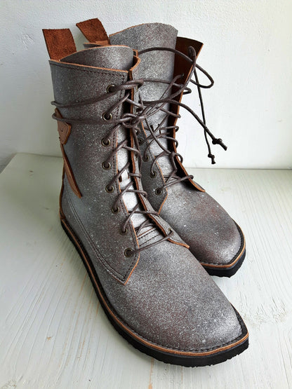 UK 6 - TWIG Birch - Handmade Leather Boots | Tall, Woodland Style - No.3867