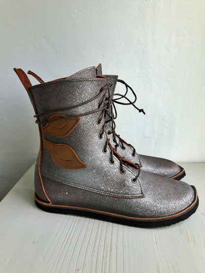 UK 6 - TWIG Birch - Handmade Leather Boots | Tall, Woodland Style - No.3867