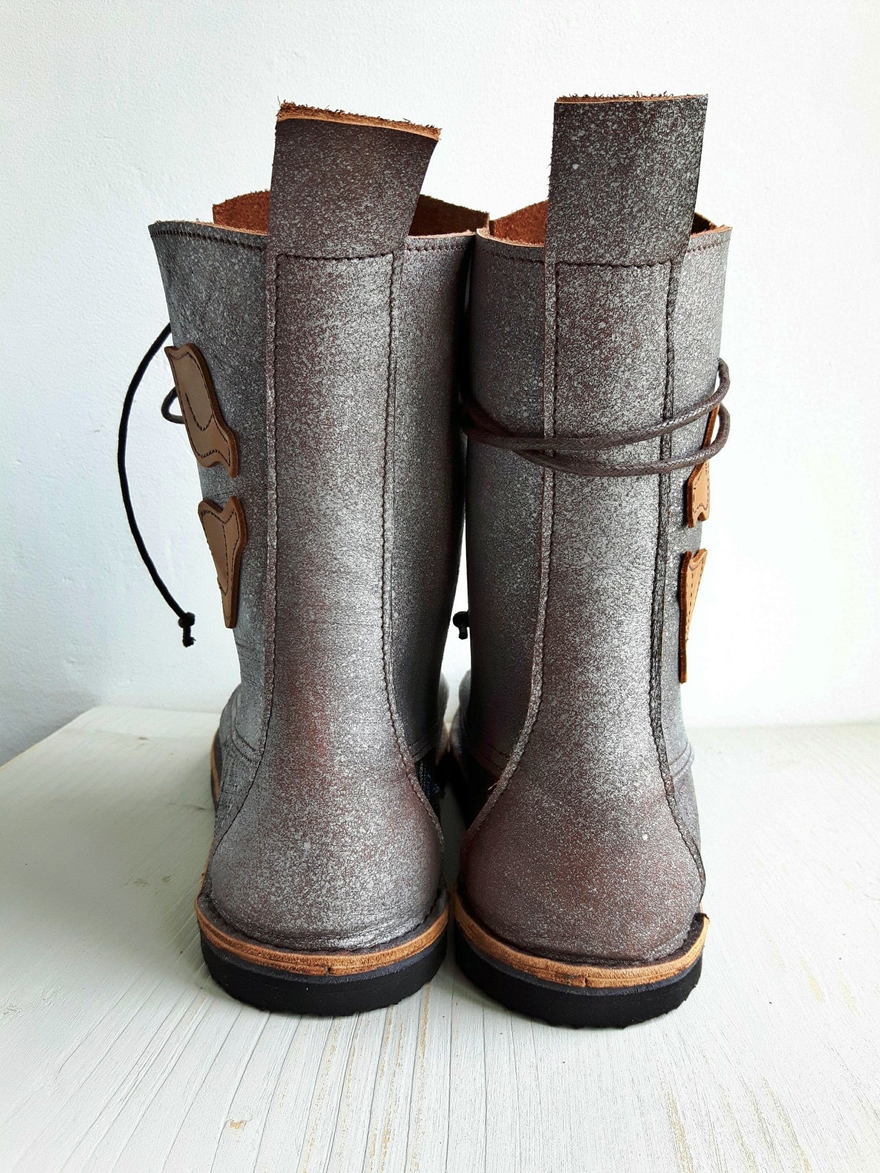 UK 6 - TWIG Birch - Handmade Leather Boots | Tall, Woodland Style - No.3867