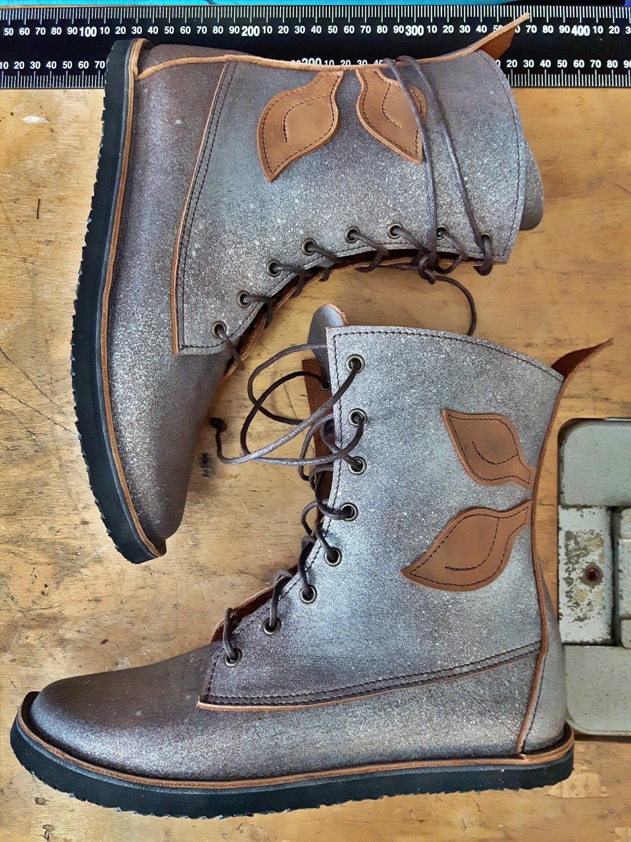UK 6 - TWIG Birch - Handmade Leather Boots | Tall, Woodland Style - No.3867