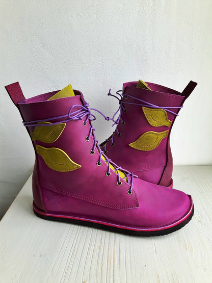 UK 7 - TWIG Birch - Handmade Leather Boots | Tall, Woodland Style - No.3869