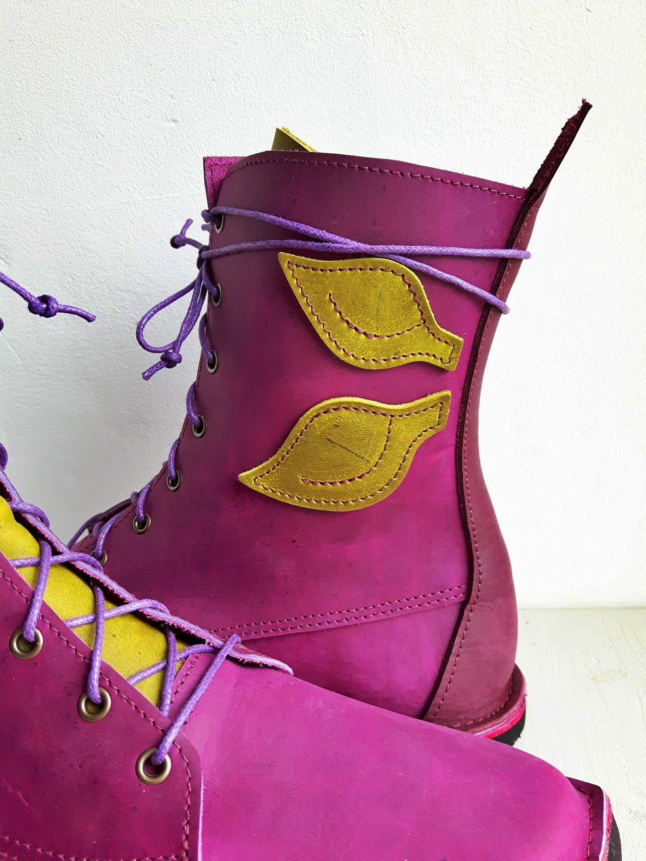 UK 7 - TWIG Birch - Handmade Leather Boots | Tall, Woodland Style - No.3869