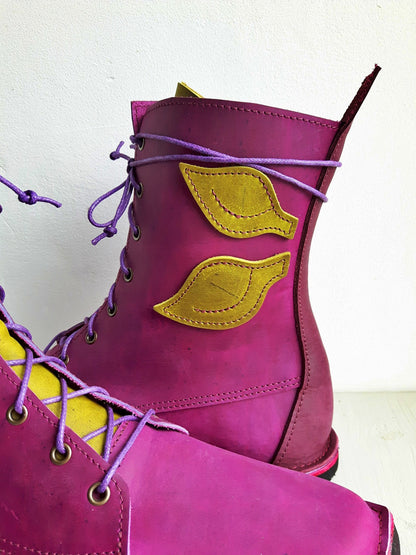 UK 7 - TWIG Birch - Handmade Leather Boots | Tall, Woodland Style - No.3869