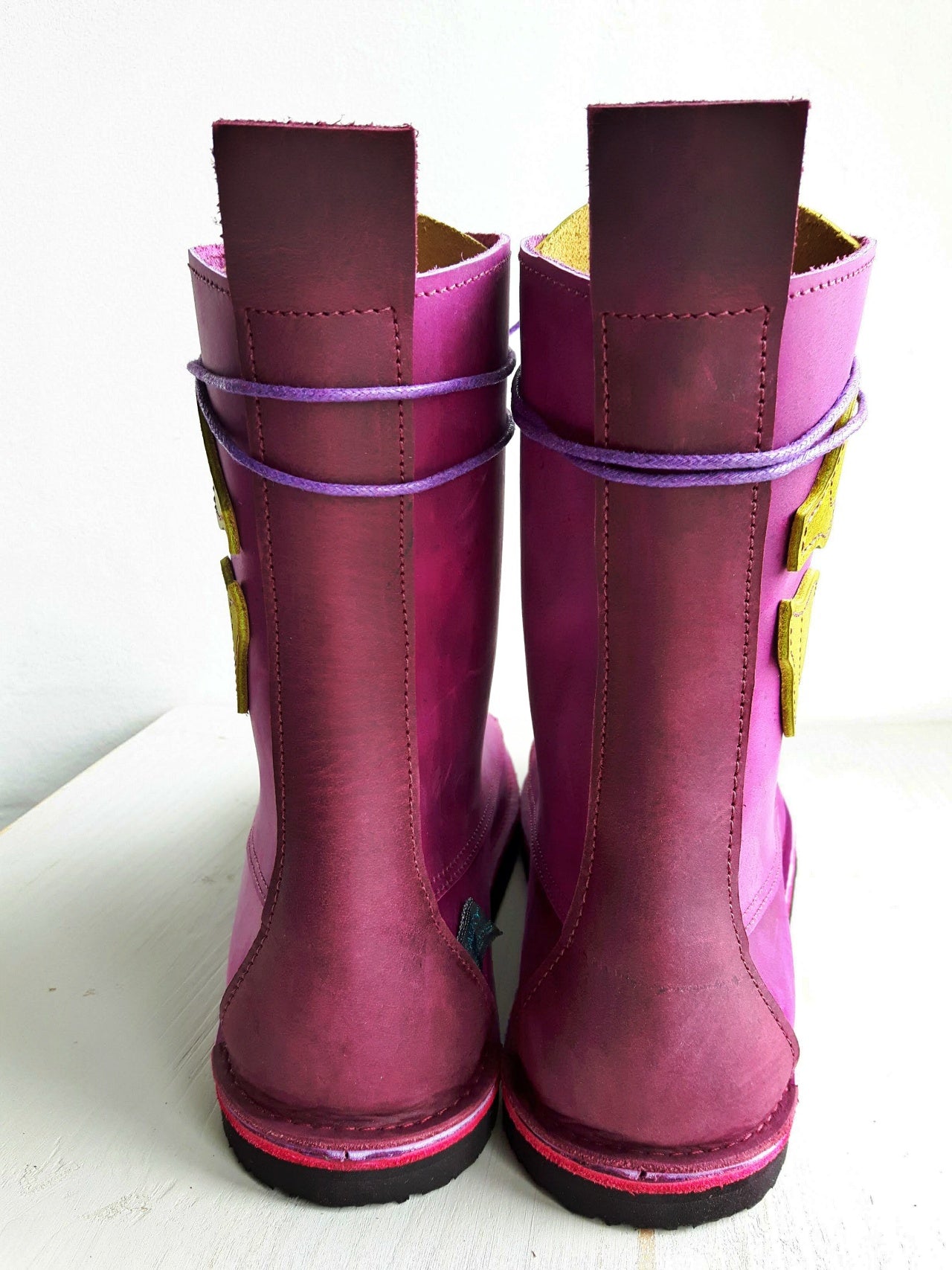 UK 7 - TWIG Birch - Handmade Leather Boots | Tall, Woodland Style - No.3869