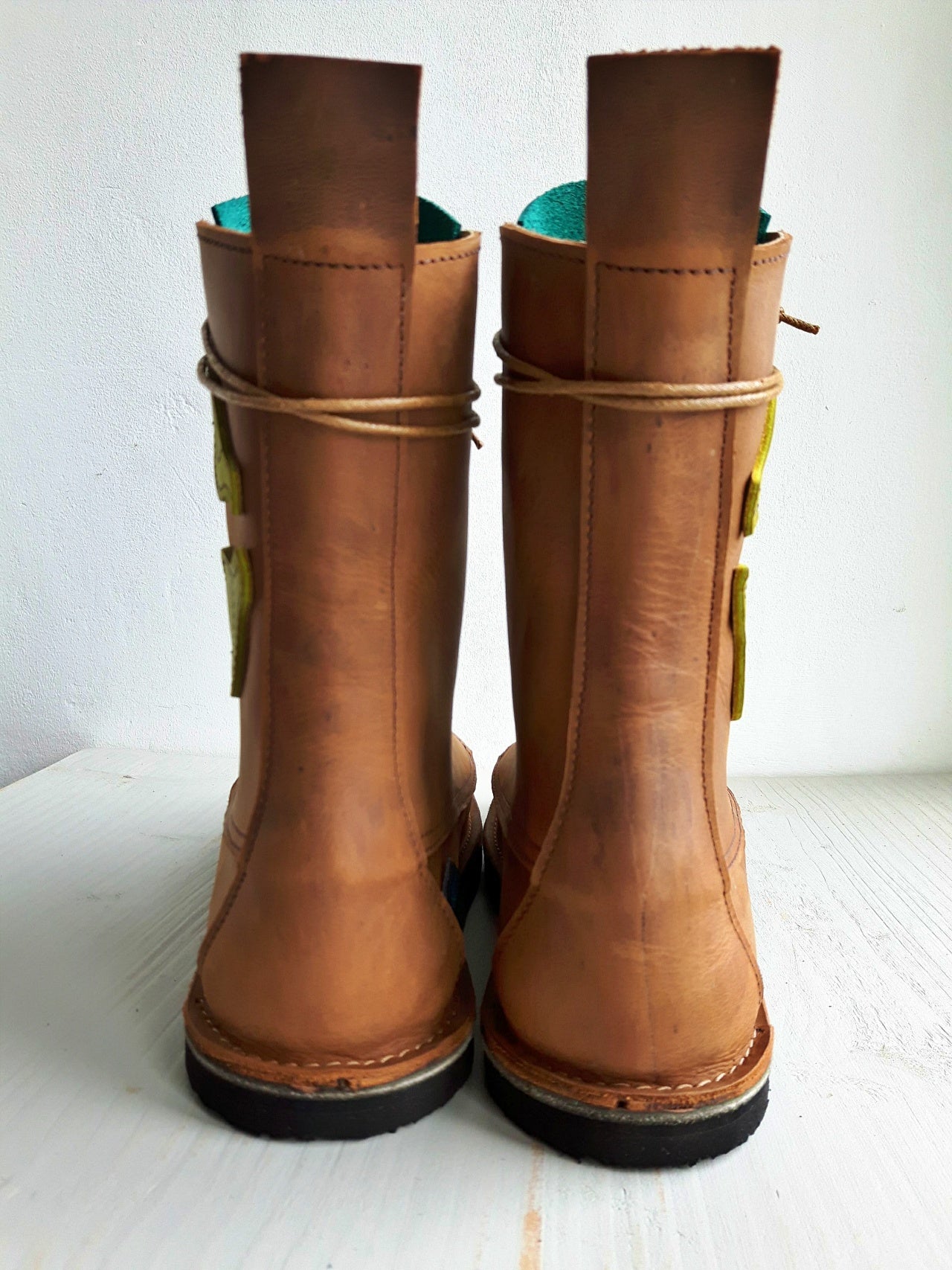 UK 4 - Twig Birch - Handmade Leather Boots | Mid Height, Woodland Style - No.3866