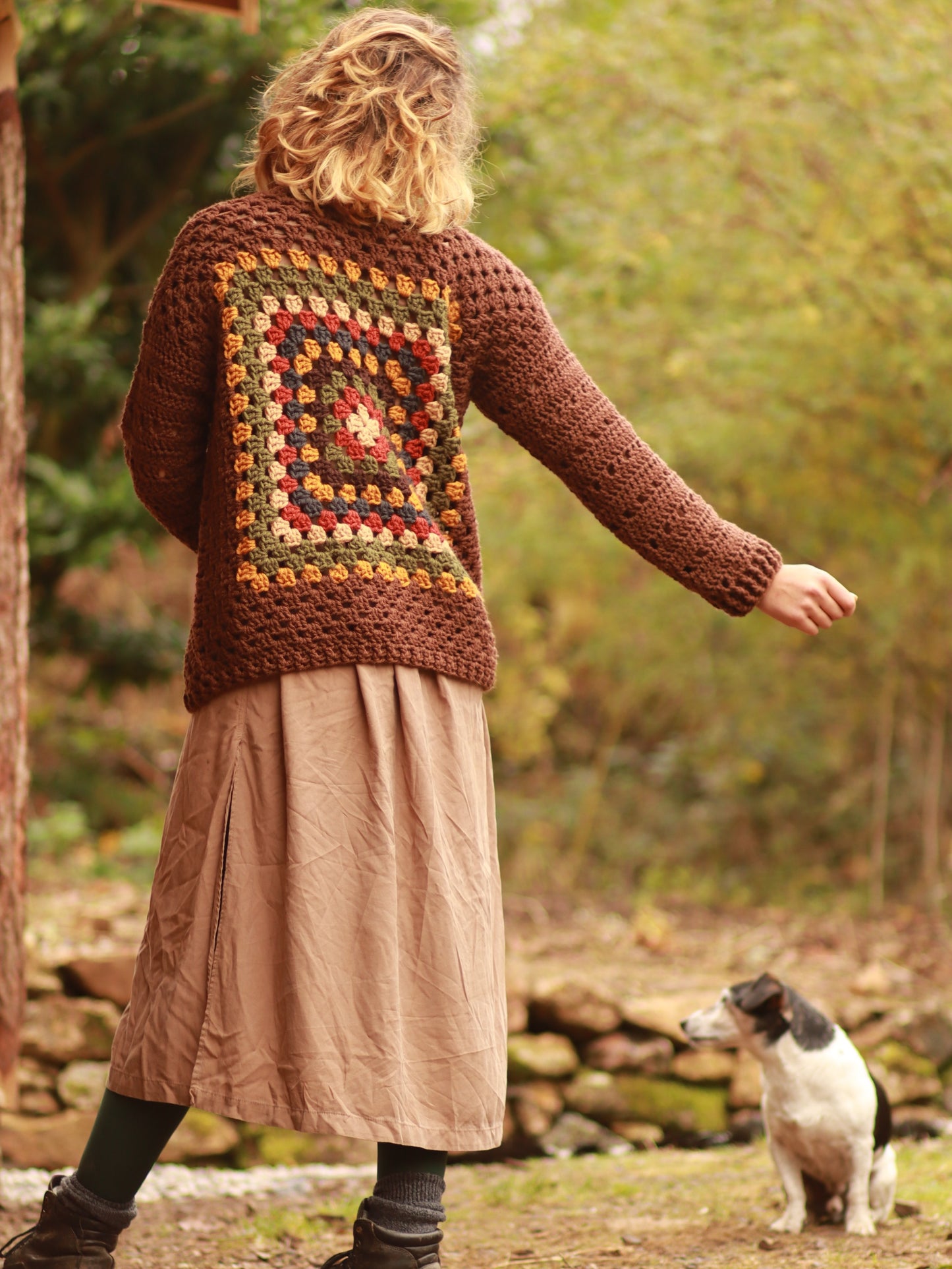 Tilda Jumper – Hand-Crochet Wool | Relaxed Longer Fit, Cottagecore Style - Autumn Bliss