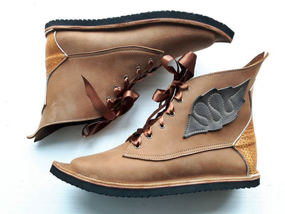 UK 6 - Mustardseed Nettle - Handmade Leather Boots | Short, Woodland Style - No.3212